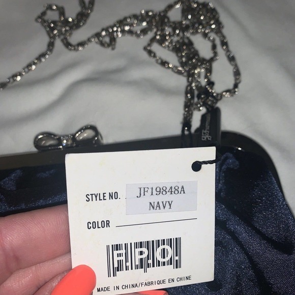 J Furmani Designer Collection Studio Milano Satin Clutch w Rhinestones - - Picture 5 of 9